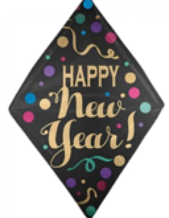Happy New Year Satin Dots Anglez Foil Balloon