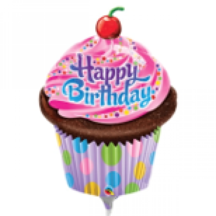 Happy Birthday Frosted Cupcake Shape - 14 inch