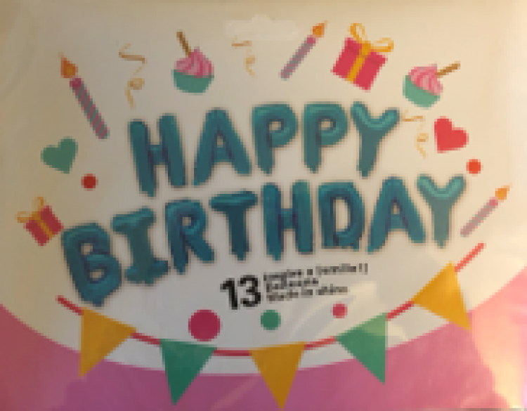 Blue Happy Birthday Letter Balloon Kit - 16 inch