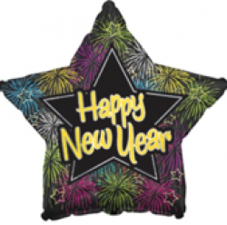 Happy New Year's Fireworks Star Shape - 18 inch
