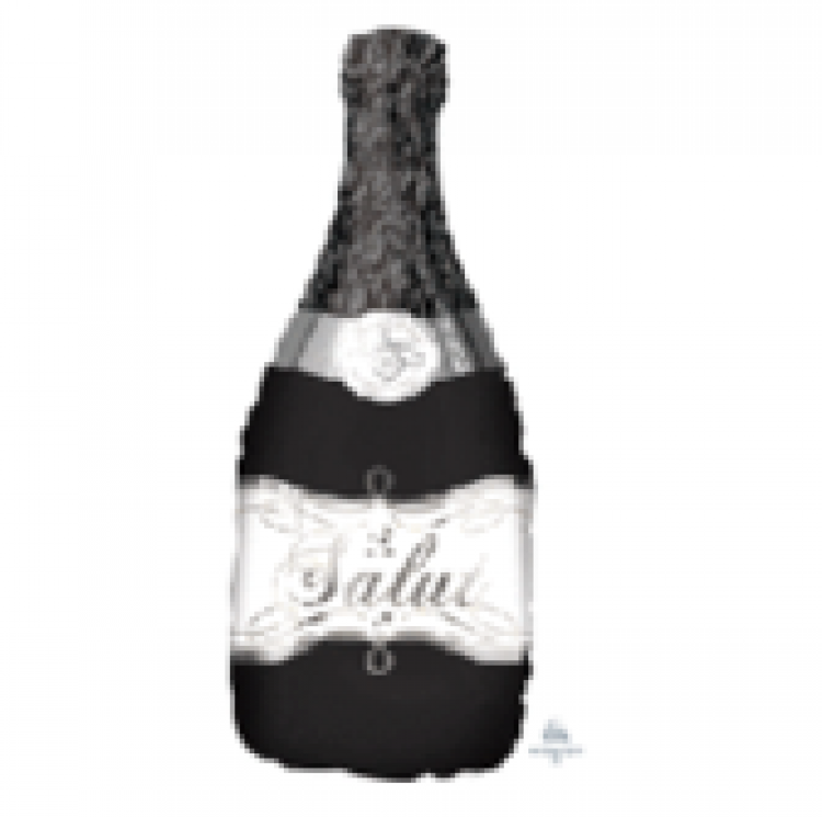 Bubbly Wine Bottle Black - 36 inch