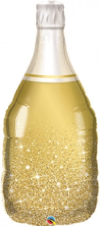 Golden Bubbly Wine Bottle - 39 inch