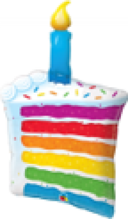Rainbow Cake & Candle - 42 inch