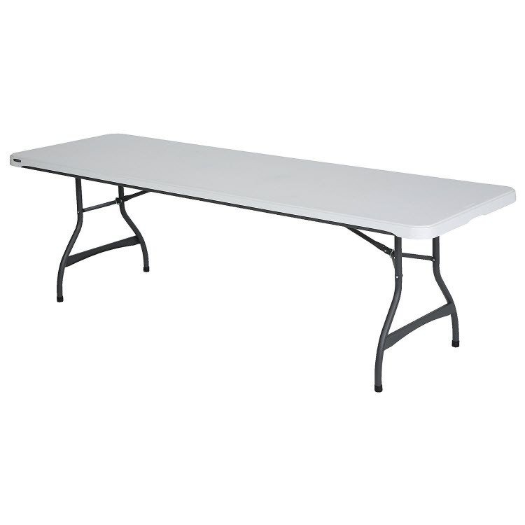 8 Feet x 30 Inch Long Table - White Plastic