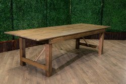 9 ft x 40 in Rustic Heavy Wood Farm Table