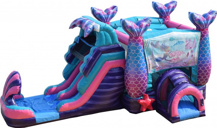 Under The Sea Mermaid Double Lane Slide And Bounce Combo