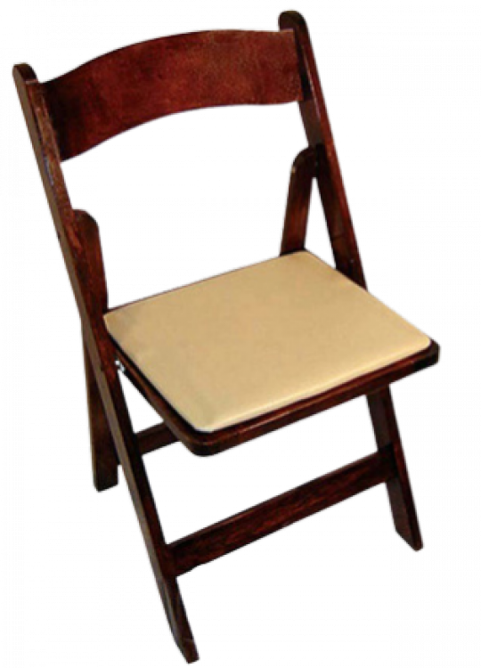 Fruitwood resin Folding Chair with Tan Seat