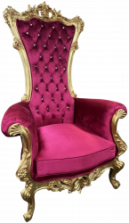 Throne Chair Royal Red with gold trim