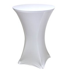 Linen Spandex Table Cover for 30 High-Top Table-White