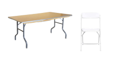 6 ft Table with White Chair Seating Package