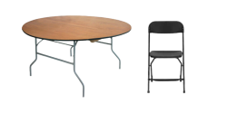 Round Table with Black Chair Seating Package