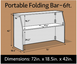 6 ft Portable Bar - White