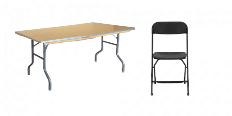 6 ft Long Table & Black Standard Chair