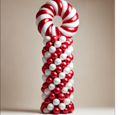 Candy Cane Balloon Column
