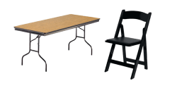 Black Garden Chair & 8 ft Table Seating Package