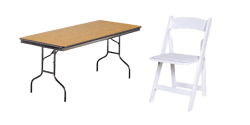 White Garden Chair & 8 ft Table Seating Package